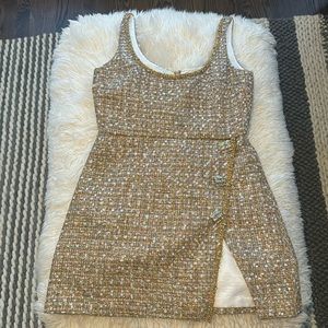 Self-Portrait Tinsel Boucle Minidress, Size US08/UK12